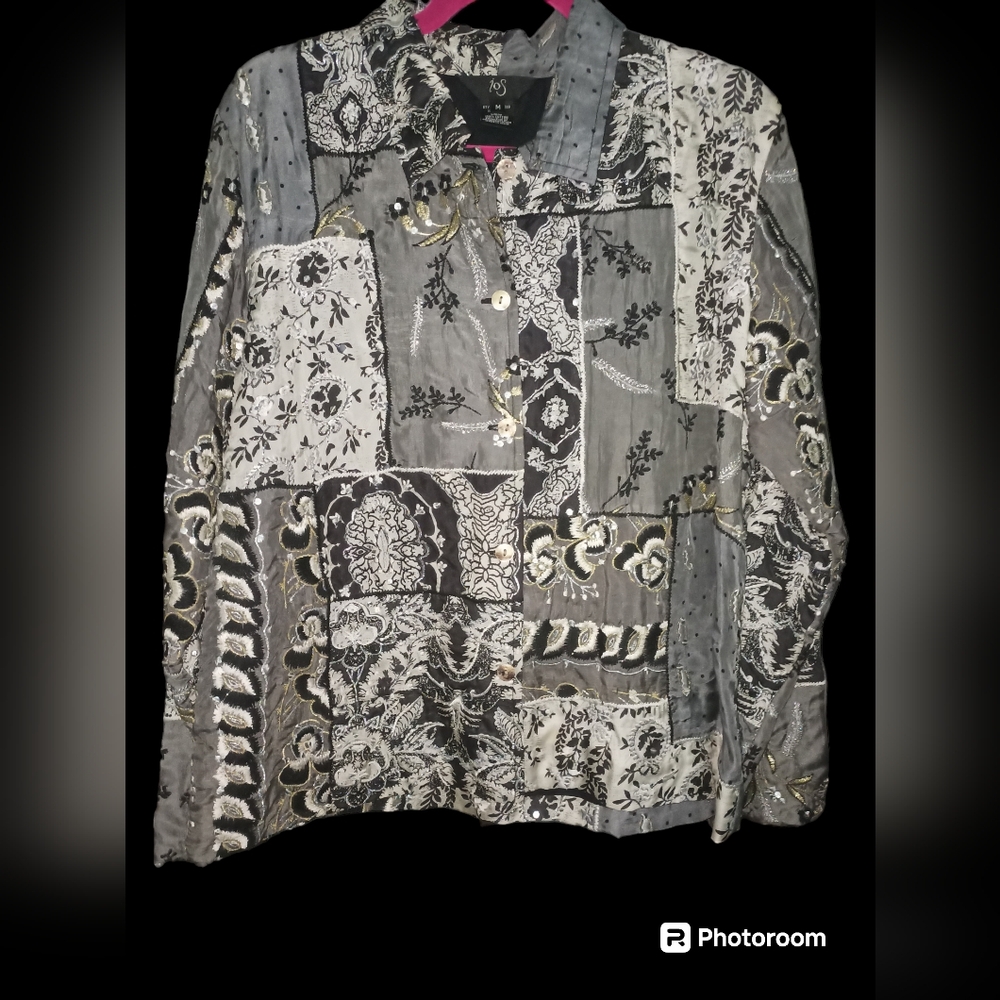 Ios Gray Beaded Jack With Sequin Sharp Looking - image 2